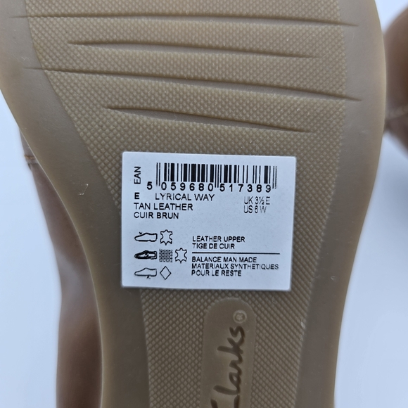 6W - WIDE WIDTH - Clarks Lyrical Way Women's Loafers, Tan Leather, NEW! - Picture 14 of 16